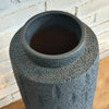 Tall Cylindrical Pottery Vase in Black & White