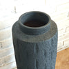 Tall Cylindrical Pottery Vase in Black & White