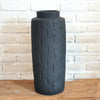 Tall Cylindrical Pottery Vase in Black & White