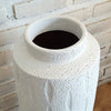 Tall Cylindrical Pottery Vase in Black & White