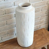 Tall Cylindrical Pottery Vase in Black & White