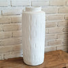 Tall Cylindrical Pottery Vase in Black & White