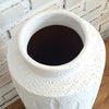 Tall Cylindrical Pottery Vase in Black & White