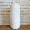 Tall Cylindrical Pottery Vase in Black & White