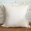 Natural Plain Cushion With Fringe