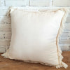 Natural Plain Cushion With Fringe