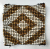 Small Square Beaded Coasters with Diamond Pattern (W)