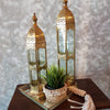 Arabic Style Tall Gold Brass Candle Holders - Canggu & Co