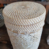 Cylinder Shaped Tall Rattan Baskets With Lids - Canggu & Co
