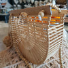 Bamboo Half Circle Bag With Beaded Strap - Canggu & Co