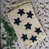 Natural Woven Straw Grass Clutch With Black Stars - Canggu & Co
