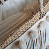 Large Natural Straw Grass Tote Bags With Pompoms & Long Fringe - Canggu & Co