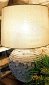 Large Whitewash Frangipani Pottery Table Lamp - Canggu & Co