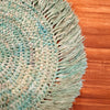 Medium Sized Round Straw Grass Dining Placemats With Fringe