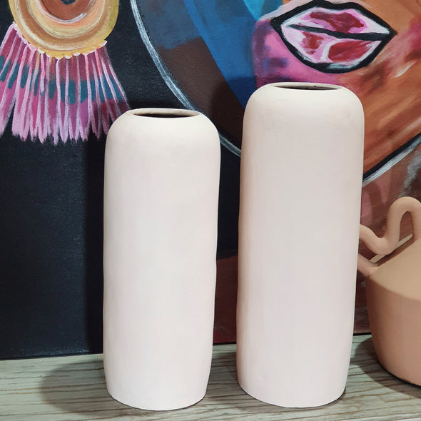 Cylinder Pottery Vas Set Of 2
