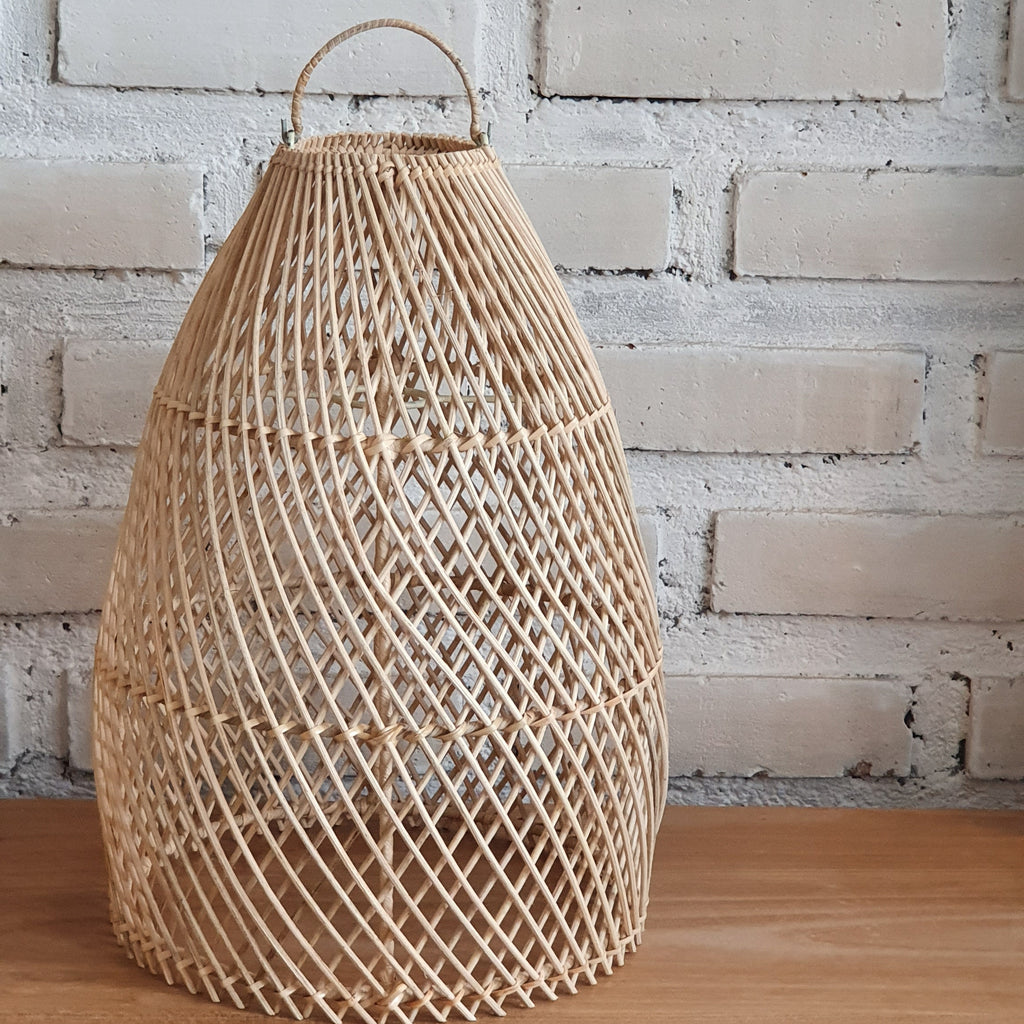 Conical Rattan Shade Woven Rattan Cone Shaped Ceiling Lamp Shades – Canggu & Co