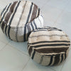 Tribal Pattern Pouff With Tassels (Round)