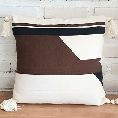 Brown & Black Motif Cotton Cushion