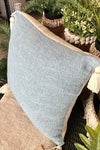 Plain Color Raw Cotton Cushions With Beaded Tassels - Canggu & Co