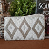 White, Silver & Gold Diamond Pattern Woven Beaded Clutch With Strap - Canggu & Co