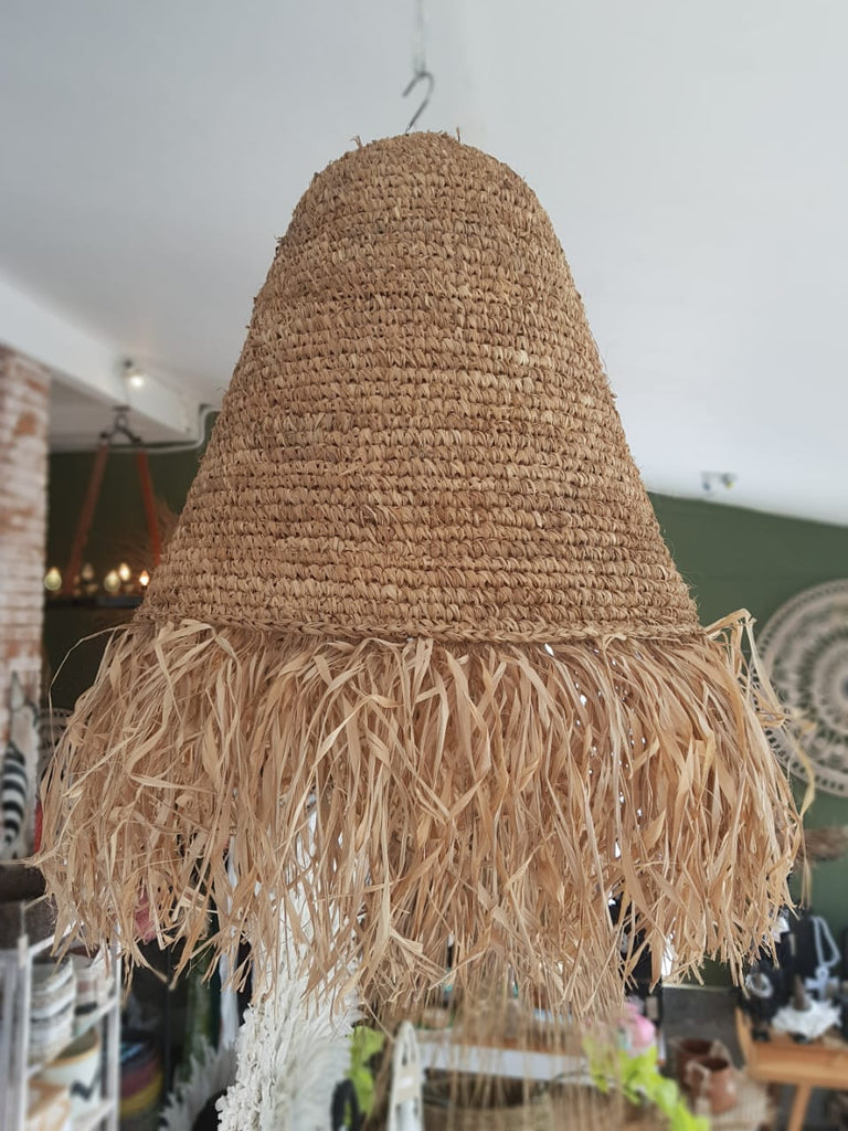 Natural Grass Cone Shaped Ceiling Lamp Shade – Canggu & Co