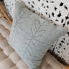 Blue Arrow Stitch Motif Raw Cotton Cushion - Canggu & Co