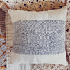 Black Stitch Line Pattern White Raw Cotton Cushion - Canggu & Co