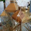 Tall Gold Brass Candle Holder Lanterns - Canggu & Co
