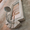 Whitewashed Antique Wooden Wall Mirror With Candle Holder - Canggu & Co