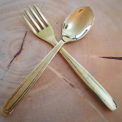 Small Brass Spoon & Fork Set - Canggu & Co