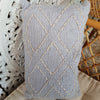 White Diamond Stitches Motif Raw Cotton Cushion - Canggu & Co