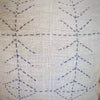 Blue Arrow Stitch Motif Raw Cotton Cushion - Canggu & Co