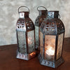 Small Lantern Style Antique Brass Candle Holders - Canggu & Co