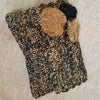 Black & Brown Woven Straw Grass Fold Clutch With Pom Poms - Canggu & Co