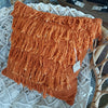 Orange & Navy Blue Raw Cotton Cushions With Fringe - Canggu & Co