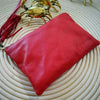 Small Multi-Color Very Soft Leather Clutches With Tassel - Canggu & Co