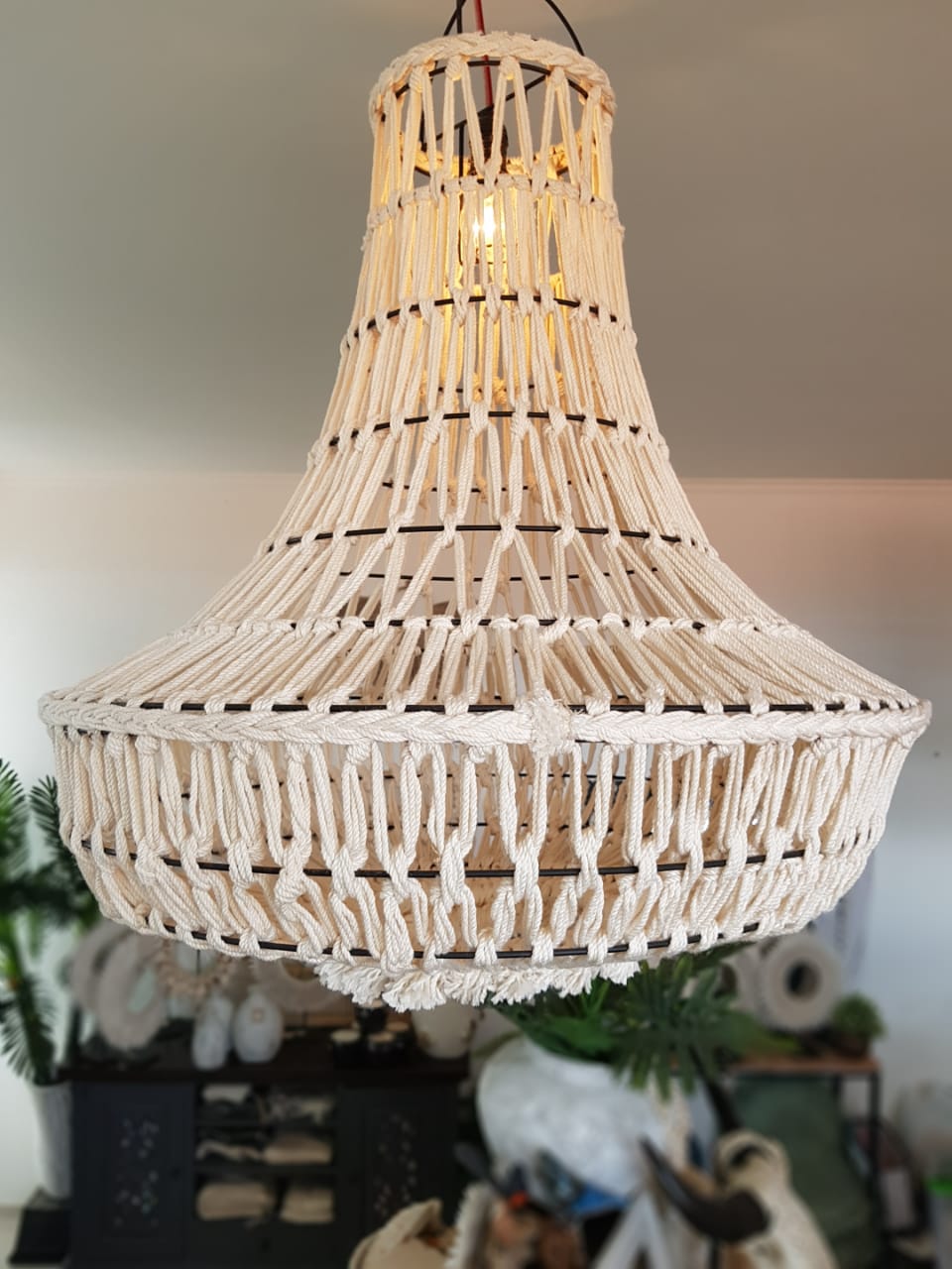 DXGJOKR Macrame Lamp Shade Boho Hanging Lamp Shade Pendant Light Covers