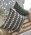 Natural Raw Cotton Cushions With Abstract Motifs & Tassels - Canggu & Co