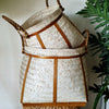 White Washed Bamboo Basket Set With Jute Handles