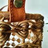 Set 3 Woven Water Hyacinth Basket Set With Leather Handles
