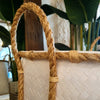 Tall White Bamboo Storage Basket Set