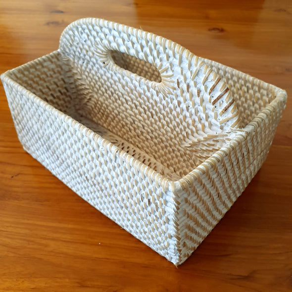 Rattan Table Cutlery Or Condiments Holder