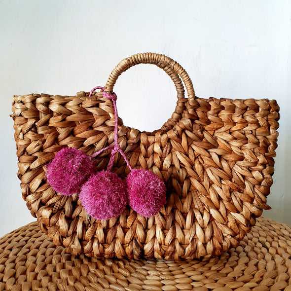 Natural Plaited Water Hyacinth Bag Set