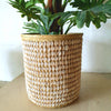 Natural Woven Bamboo And Cowrie Shell Basket