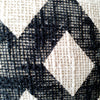 Black & Natural Diamond Pattern Printed Cushion With Fringe
