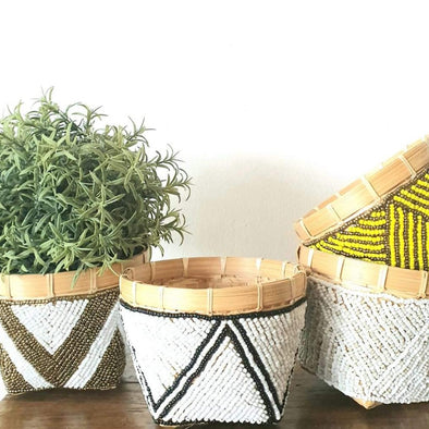 Mini Beaded Keben Bamboo Basket