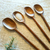 Small Wooden Square Head Juice Spoons With Slender Handles