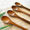 Small Wooden Oval Head Juice Spoons With Slender Handles