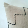 Simple Black Stitch Motif Cotton Linen Cushion