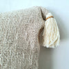 Natural Colored Raw Cotton Cushion With Tassels
